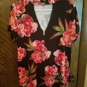 Floral blouse with choker collar